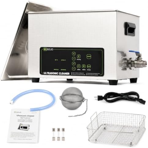 U.S. Solid 22L Ultrasonic Cleaner, 110V AC, 28/40kHz Dual-Frequency Digital Ultrasonic Cleaning Machine with Heater, Timer, and Degas Function