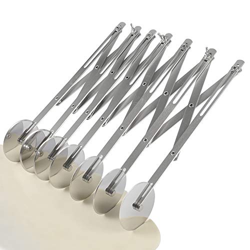 LucyPhy 7 Wheel Dough Cutter, Pastry Cutter, Adjustable Stainless Steel Dough Roller Round Cookie Pastry