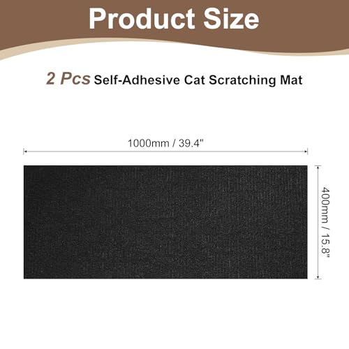 Tapis griffoir pour chat autocollant noir protection meubles durable - 3
