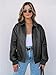 MEROKEETY Women's Oversized Faux Leather Jacket Fall Winter Zip Up Motorcycle Coats Fashion Outfits Clothes 2025, Black, Small