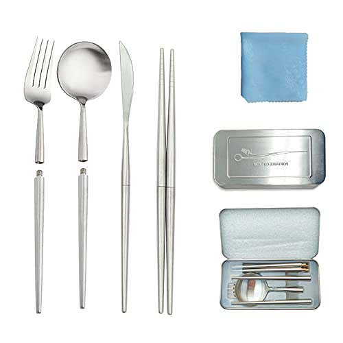 WiTisve Camping Travel Cutlery Set, Portable & Reusable Stainless Steel