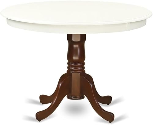 East West Furniture HLT-LMA-TP Hartland Mesa de comedor - una mesa redonda de cocina con base de pedestal, 42 x 42 pulgadas, capuchino