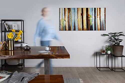 Kunstloft Acrylic painting | 100% HANDPAINTED | 55x28inches | Framed wall art 'Journey to Perfection' | Abstract | Multi-coloured | Painting on canvas