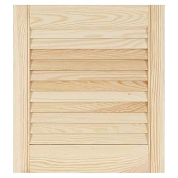 Louvre Door – Pine Wood – Vented Open – Ready to Paint Internal Louvre Cupboard Doors – Slatted Wardrobe Doors – Various Sizes (435mm (17.2") Height, 394mm (15.5") Width)