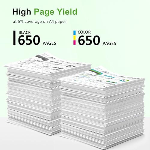 Image of 68 68XL Ink Cartridges Black /Color Combo Pack for HP68 6155e 6555e Printers Envy 6100e 6500e Series 68e 68 XL Compatible for HP 6155e 6555e 6152e 6552e 6558e 6165e (2 Pack Black Tri-Color)