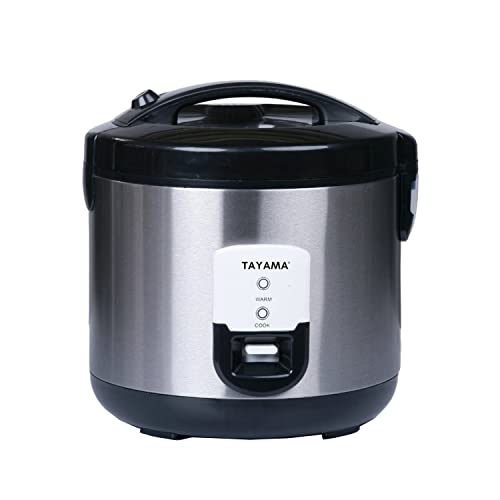 Tayama 20-Cup Stainless Steel Automatic Rice Cooker & Food Steamer, Black