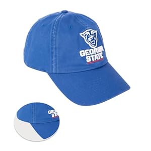 Georgia State University Baseball Hat Panthers GSU Brimmed Embroirderd Hats Cap Adjustable Cloth Strap Adult (Style C) Blue