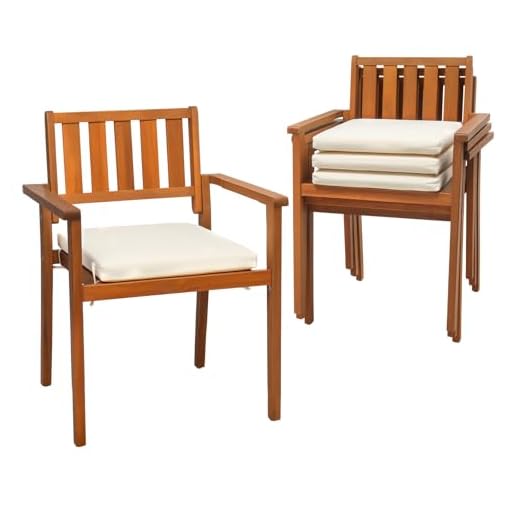 Stackable Acacia Wood Patio Chairs