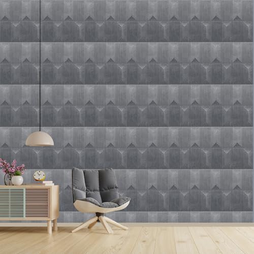 Image of Kayra Decor 3D PVC Wall Panel Artisian Design, Gray Marble Color 19.7 inch x 19.7 inch (Pack of 18) - Covers 48.51 Sq. Ft.