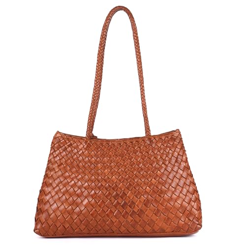 Bolso Tote de Cuero Tejido Hecho a Mano miniatura 5