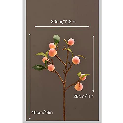 Sufubai 2Pack Artificial Fruit Branches, Simulation Peach Branch Faux Lifelike Plant Fruit With Green Leaves For Home Wedding Party Decor Photography Props (201223Ah01-Bk3-9427-1700578841) #TOP1