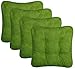 Brandsseller Lot de coussins d’assise décoratifs pour chaises En lot de 2, de 4 ou de 6, Polyester, vert, 4er-Set