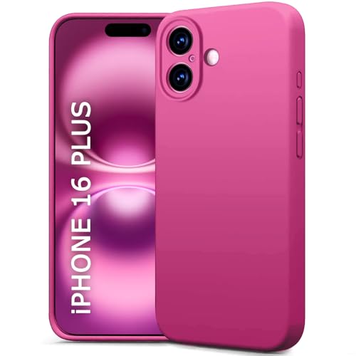 Image of TheGiftKart Liquid Silicone Back Cover Case for iPhone 16 Plus | Soft Micro-Fibre Lining Inside | Camera & Screen Protection | Shockproof Back Cover Case for iPhone 16 Plus (Silicone, Pink)