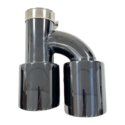 Auto Parts exhaust pipe Stainless steel electroplating black Modified H-shaped 4-outlet tailpipe muffler Double exit tail(Left 5