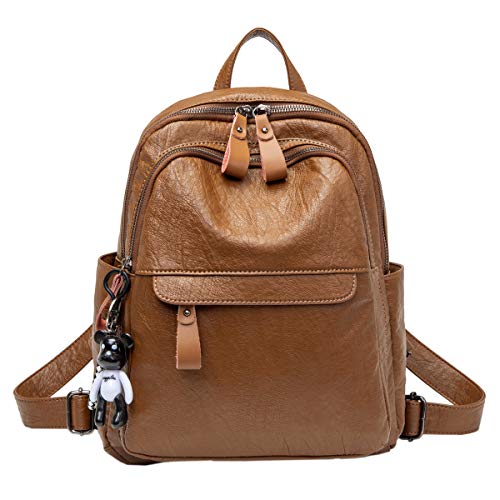 Tisdaini Sacs portés dos Femme Mode Loisir Voyage Etudiante Sac a dos Sacs bandoulière business sacs a dos FR902 Marron Cover