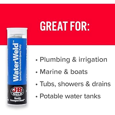 J-B Weld WaterWeld, 1 Hour Cure, Epoxy Putty Stick - 2 Pack, Off-White (8277-2)