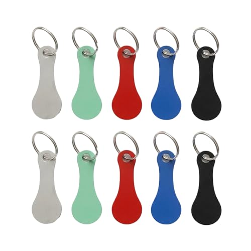 ULODJFN 10 Pack Quarter Keychain Shopping Cart Keychain, Stainless Steel