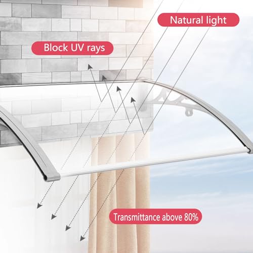 Markiza na drzwi zewnętrzne, wspornik ze stopu aluminium, odporna na warunki atmosferyczne, trwała osłona na werandę 120 x 50 cm, stylowa osłona przeciwsłoneczna do wejścia, idealna do domu lub firmy