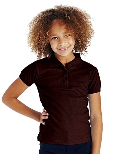 Girls Solid Polo Shirt w/Cute Button-Up
