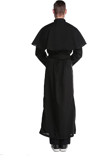 Miniatura 5 de Colorful House Disfraz de sacerdote para adultos, traje de monje sacerdote para hombre