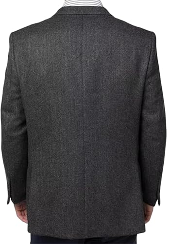 Men's Tweed Blended V-Neck Sports Blazer Slim Fit Casual Herringbone Suit Jacket2