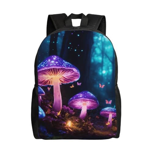 GUOLGP Mochila impermeable de gran capacidad con estampado de hongos mágicos para hombres y mujeres, elegante, trabajo, senderismo, al aire libre