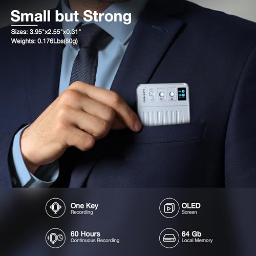 AI Voice Recorder Call Chatgpt, Digital Voice Recorder Support Free Audio Transcription and Text Summary,APP and Web Sync,107 Languages, 60H Recording, Applicable to Lecture, Meeting, Interview, etc