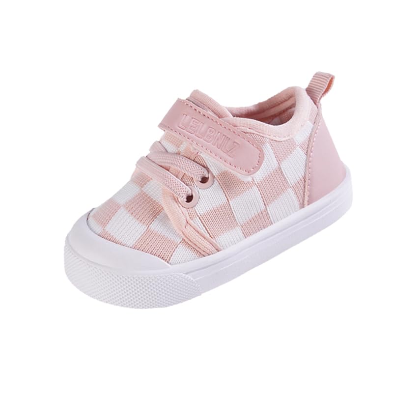 Baby Shoes Boys Girls First Walking Lightweight Non-Slip Toddler Sneakers Infant Tennis Shoes 6 9 12 18 20 24 Pink/White