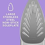 Sunbeam Steammaster 1400 Watt Iron with 8' Retractable Cord, Large Anti-Drip Nonstick Stainless Steel Soleplate, Horizontal or Vertical Shot of Steam and 3-Way Auto Shut-Off, Chrome/Teal - Image 4