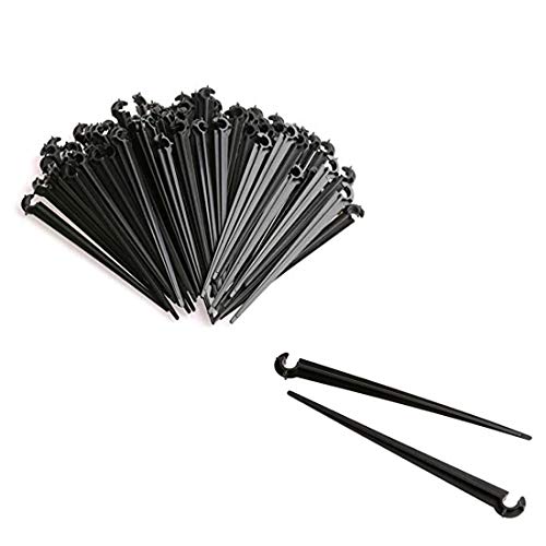 Image of DIY Crafts 40 Pcs Micro Hose Fixed C-Type Holders Drip Irrigation Accessories - Black Plastic 4 /7mm C-Type Holders