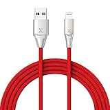 Xcentz Lightning Cable 6ft, MFi Certified iPhone Charger Cable Premium Zinc Alloy Connector, Nylon Braided Fast Charger Cord for iPhone X/XS/XS Max/XR / 8/8 Plus / 7/7 Plus/6/6s/5s