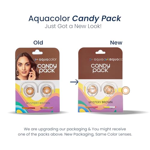 Image of Aqua Color Mystery Brown Color Candy Pack - 2 Lens /Box, Power(-0.5)