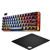 【特価セット品 マウスパッド】SteelSeries Apex Pro Mini 日本語配列 ワイヤレス + マウスパッド QCK 25cm×21cm×0.2cm