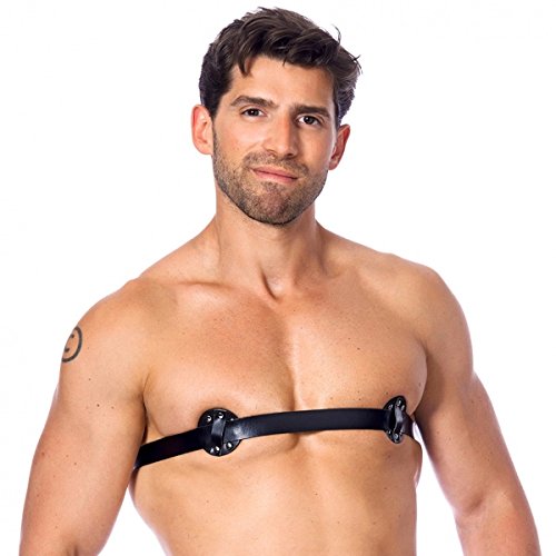 Ecrase tétons avec piquants homme cuir noir réglable Rimba 7350