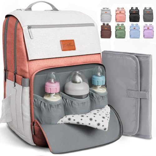 Image of PILLANI Baby Diaper Bag Backpack - Toddler Backpack - Baby Bag for Girls & Boys, Large Waterproof Diaper Backpack - Diaper Bags with Changing Pad, Best Baby Shower Gifts - Stylish Pink Cute Diaper Bag
