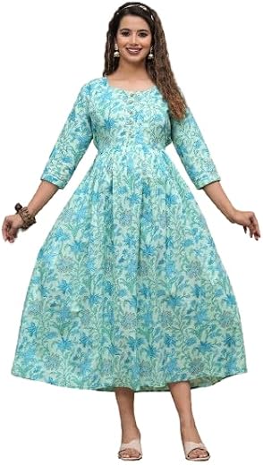 Women's Cotton Floral Printed Anarkali Maternity Feeding Kurti