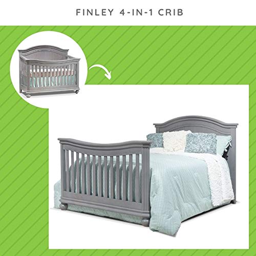 Image of Full-Size Conversion Kit Bed Rails for Sorelle Convertible Cribs - Solid Wood Rail - Toddler and Adult Bed Rail for Full-Size Beds - Essential Nursery & Baby Furniture (Model #215, Stone Gray)