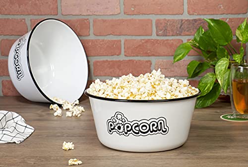 Red-Co-Set-of-2-Extra-Large-Enamelware-Metal-Classic-4-Quart-Mixing-Serving-Popcorn-Bowls-WhiteBlack-Rim Red Co Set of 2 Extra Large Enamelware Metal Classic 4 Quart Mixing Serving Popcorn Bowls WhiteBlack Rim