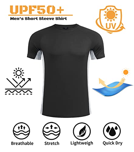 LETAOTAO Men’s Big and Tall Swim Shirt Sun Protection UPF 50+ Rash Gard Quick Dry T-Shirt3