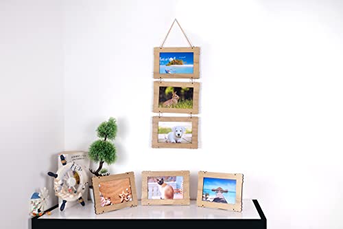 Destalya Picture Frame Display Hanging Wall Mounted 3 Opening Photo (Frame 4X6'') #TOP4
