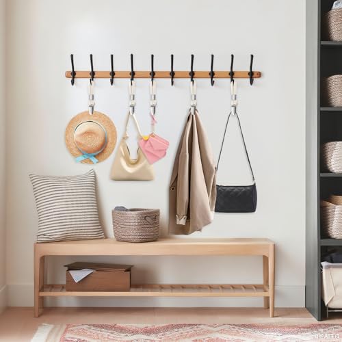 12 Stück Handtuchklammern, Handtuchclips mit Schlaufen, Handtuchaufhänger Ohne Nähen, Aufhänger für Handtücher, Geschirrtuch Handtuchhalter Clips für Kleiderschränke, Badezimmer und Küchen