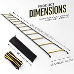 SOFTSOUL Agility Ladder 20ft 12 Rungs Premium Tangle Free Speed Training Equipment for Football Soccer Basketball Footwork Quickness Exercise Workout Drills for Kids Adults Youth Portable - Image 3