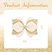 YanJie 2Pcs 3.5'' Hair Bows for Women Gold Bow for Girls Glitter Hair Accessories Fashion Bows with Clips Girl Birthday Gifts Off White Bow Clip
