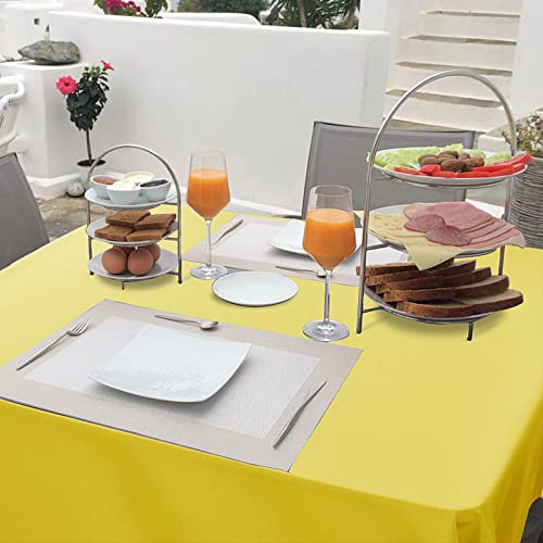 Hiasan Small Tablecloth For Square Tables - Waterproof And Spillproof Washable Fabric Table Cloth For Spring Dining, Outdoor Picnic (Yellow, 40 X 40 Inch) #TOP1