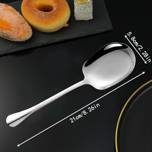 4 cucchiai da portata, grandi, in acciaio inox, perfetti per ristoranti, feste di famiglia e feste - immagine 3