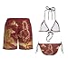 Howilath Golden Horse Print Couples Matching Swimsuits Set Quick Dry Board Shorts for Men & Fashion Bikini for Women, Summer Beach Vacation Outfit