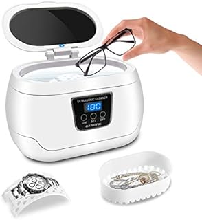 Ultrasonic Cleaner, Professional Ultrasonic Jewelry Cleaner 20 Ounces(600ML) with Five Digital Timer, Watch Holder,Cleaning Basket, SUS Tank for Cleaning Eyeglasses, Ring,Watches, Dentures