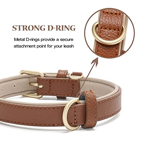 Tanpie Leather Dog Collar For Small Medium Large Dogs Soft Waterproof Padded Puppy Collars #TOP4