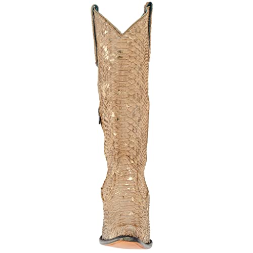CORRAL LADIE'S NUDE FULL PYTHON TALL TOP, SNIP TOE, LEATHER SOLE, WESTERN, A42952
