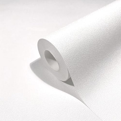 Selbstklebende Tapete Weiß Strukturoptik für Wand und Möbel Möbelaufkleber Folie 6,00 x 0,53m